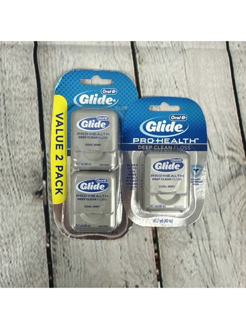 3-ORIGINAL Oral-B Glide PRO HEALTH Deep Clean Dental Floss Cool Mint 43.7